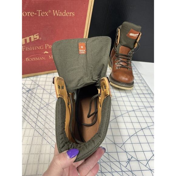 Simms Guide Model Fishing Boots Men’s‎ Size 8 With Simms Gravel Guards Included - Picture 6 of 15